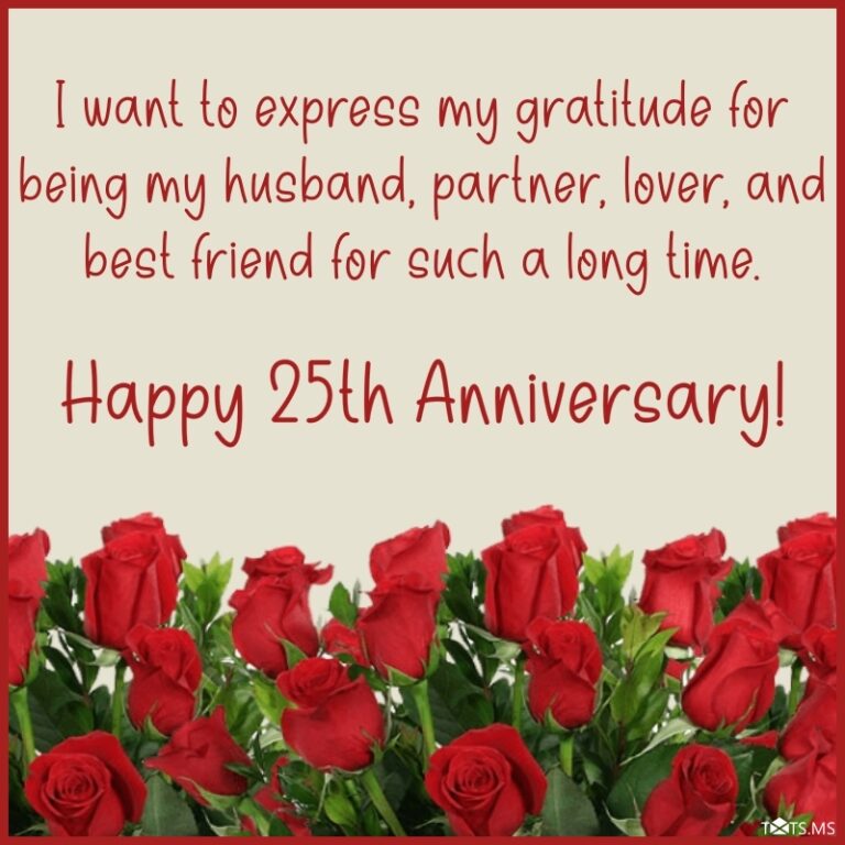 25th Anniversary Wishes - Txts.ms